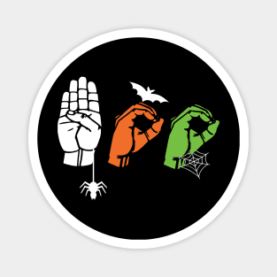 boo american sign language asl deaf halloween costume Magnet